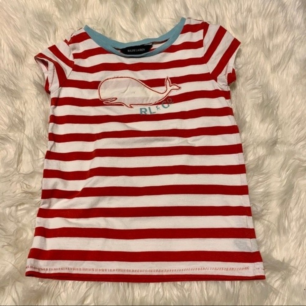 Ralph Lauren Striped Whale Tee Shirt, Size 6